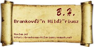 Brankován Hiláriusz névjegykártya